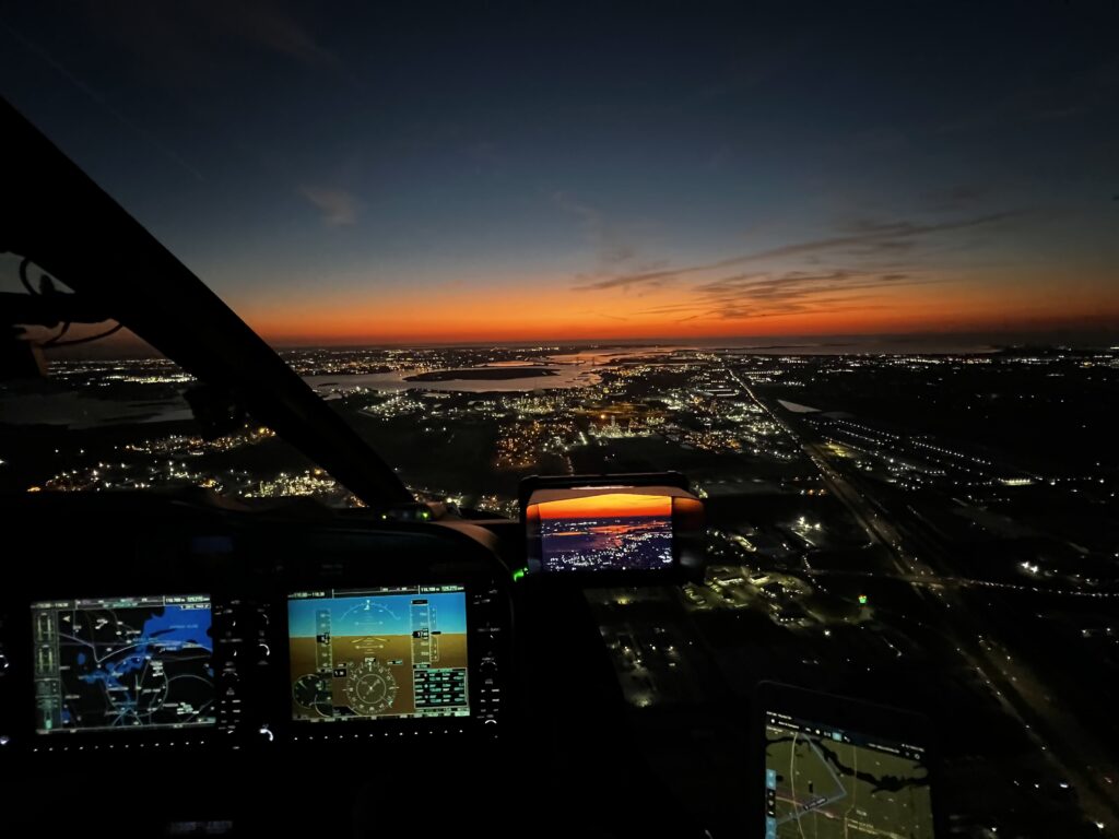 Helicopter cockpit avionics showing aircraft tracking related to NTSB mid air collision hearing