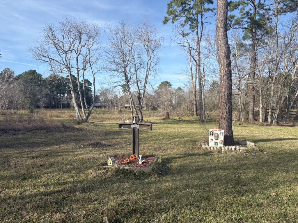 Memorial site near Calder Road in League City, Texas where victims of the Texas Killing Fields were discovered