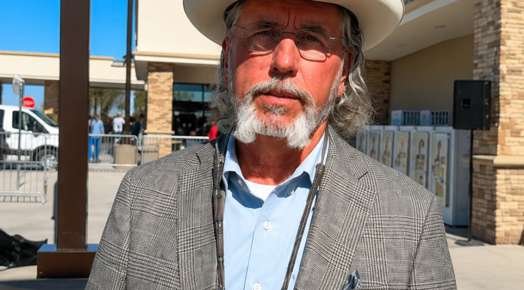Arch Aplin answers a question about Rebecca Beard during the grand opening of Arizona’s first Buc-ee’s location in Goodyear, Arizona.