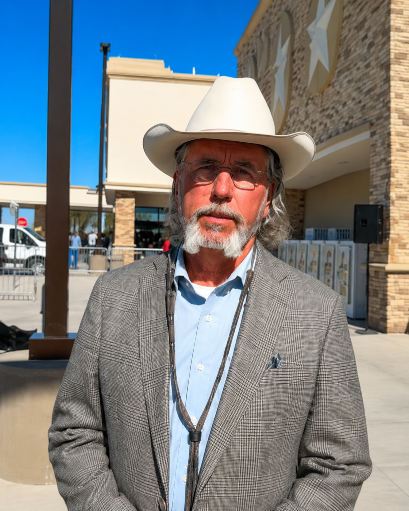 Arch Aplin answers a question about Rebecca Beard during the grand opening of Arizona’s first Buc-ee’s location in Goodyear, Arizona.
