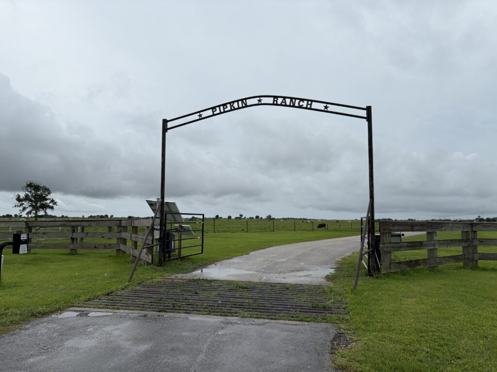 Entrance to the Beaumont-area ranch where Brittany Pipkin discussed the disappearance of her mother, Rebecca Beard, during an interview with Investigative Reporter Tammy Rose.