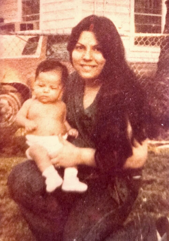 Carolyn Sosa holding her young daughter Donna Sanchez in a family photograph taken before Carolyn’s 1987 disappearance.
