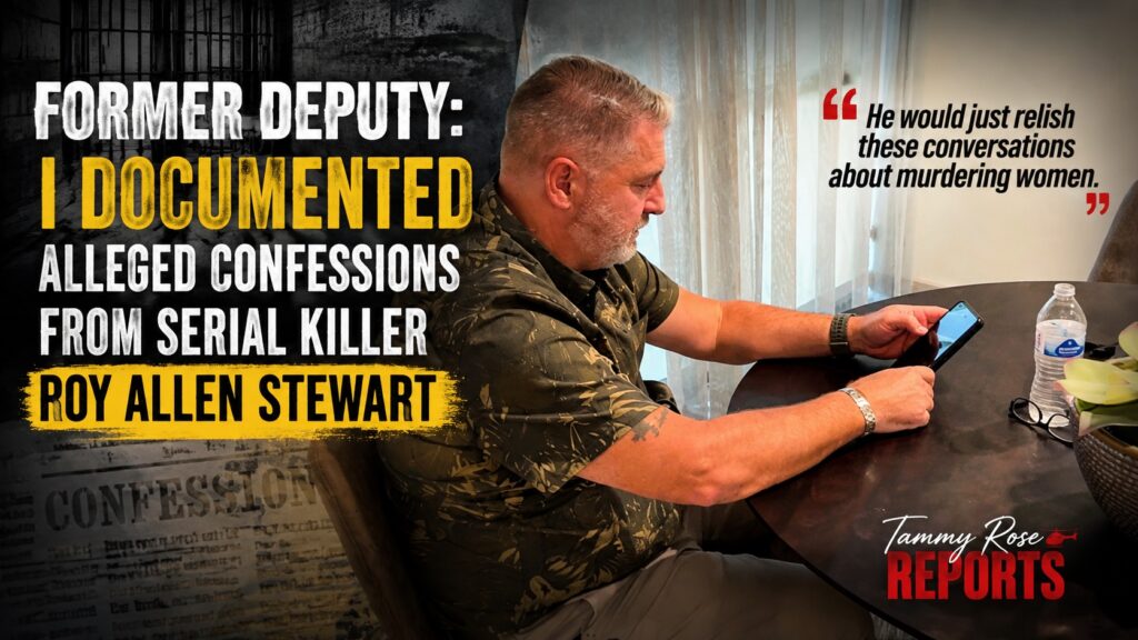 Former Harris County deputy Joseph Kent McGowen during an interview with Investigative Reporter Tammy Rose discussing alleged prison conversations with Roy Alan Stuart while incarcerated at the Duncan Unit.