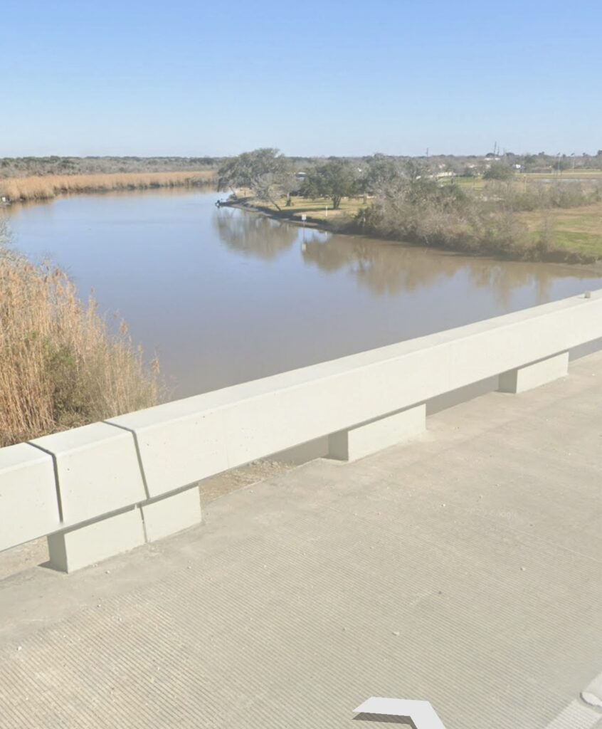 Screenshot of a text message provided by former Harris County deputy Kent McGowen alongside a photograph of Austin Bayou, which McGowen says was referenced during conversations with convicted serial killer Roy Alan Stuart while they were incarcerated.