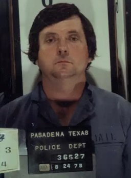 Edward Harold Bell in a 1978 Pasadena Police Department booking photograph