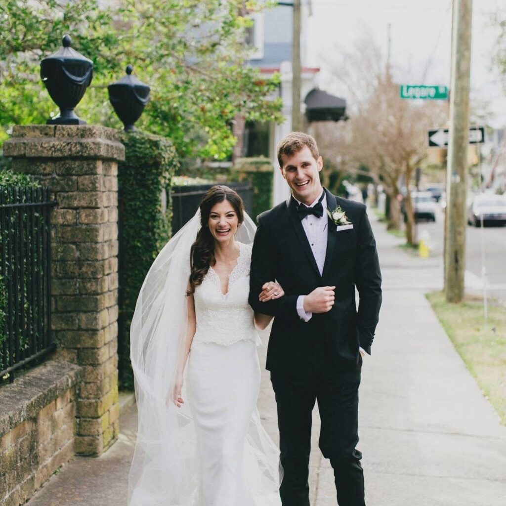 Christa Bauer Gilley and Lee Gilley on their wedding day