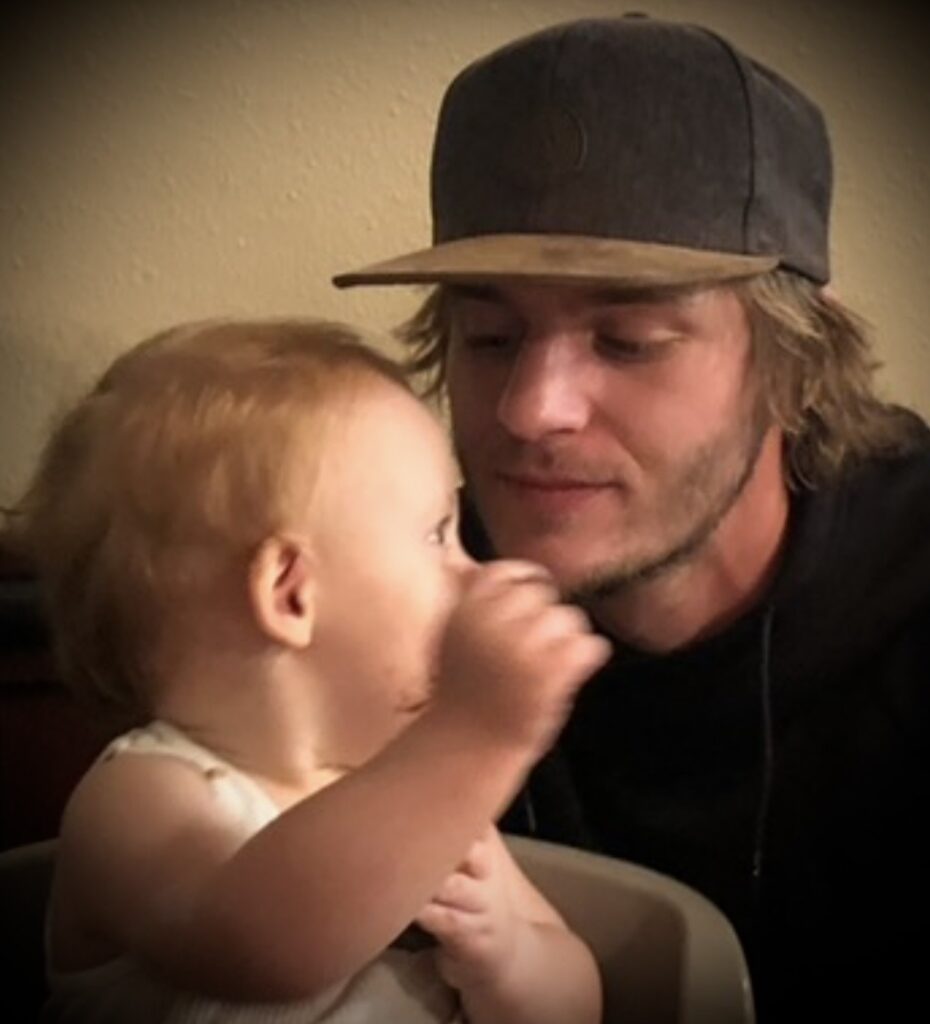 Patrick William Wright spending time with one of his children before his death in Galveston
